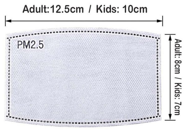 Adult and kid sizes for PM2.5 filters